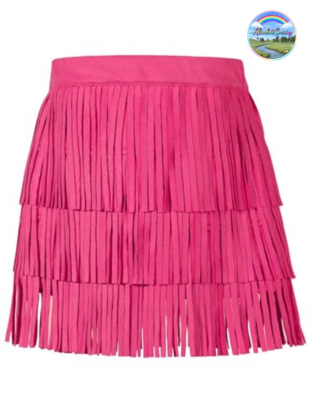 Girls Suede Fringe Skirt Tiered Ruffle Boho Tassel Western Cowgirl